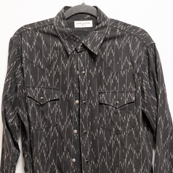 Saint Laurent Men's Patterned Western Shirt Size M - Picture 1 of 5